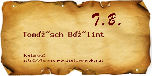 Tomásch Bálint névjegykártya