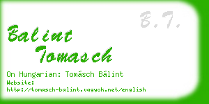 balint tomasch business card