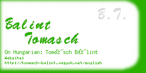 balint tomasch business card